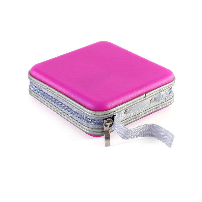 Home Wing Hard Plastic CD/DVD Binder, Portable Storage wallet 30-capacity, Pink - Image 2